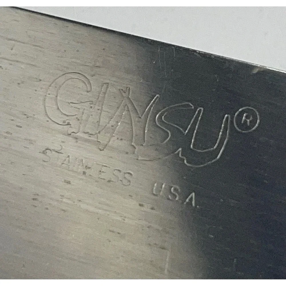 Ginsu Knife Brown Plastic Handle Stainless USA Chef Knife & Meat Cleaver